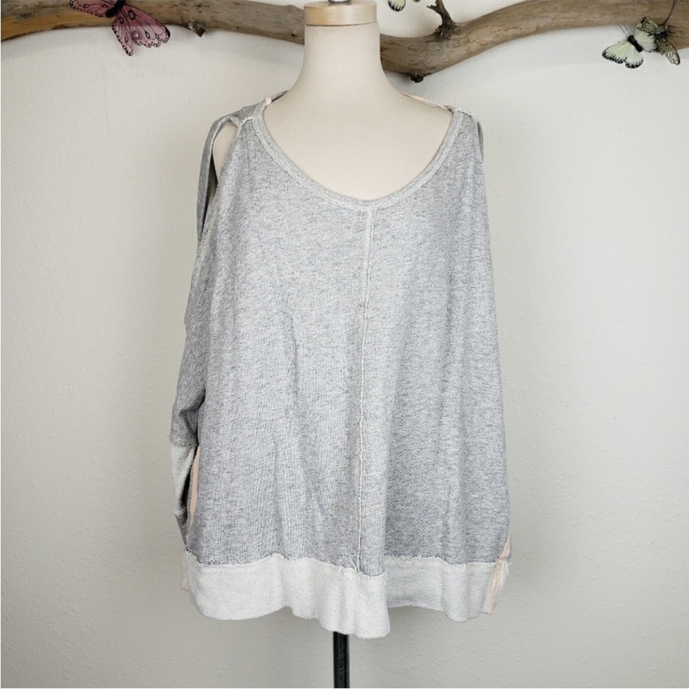 Free People Cold Shoulder Terry Sweatshirt/Top